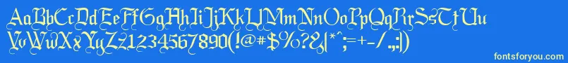 Labrit Font – Yellow Fonts on Blue Background