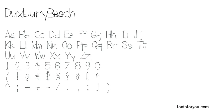 DuxburyBeach Font – alphabet, numbers, special characters