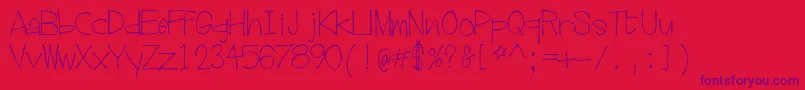 DuxburyBeach Font – Purple Fonts on Red Background