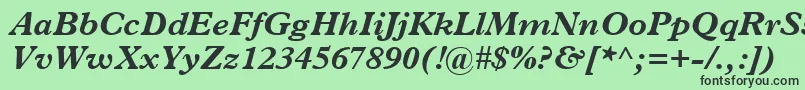 フォントPlantinBoldItalic – 緑の背景に黒い文字