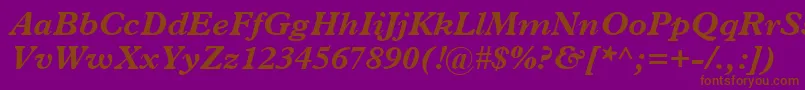 PlantinBoldItalic Font – Brown Fonts on Purple Background