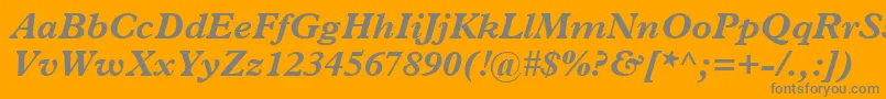 Czcionka PlantinBoldItalic – szare czcionki na pomarańczowym tle