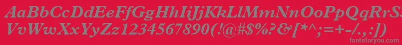 PlantinBoldItalic Font – Gray Fonts on Red Background