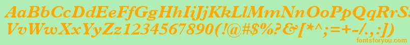 PlantinBoldItalic Font – Orange Fonts on Green Background