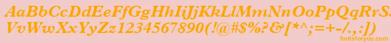 PlantinBoldItalic Font – Orange Fonts on Pink Background