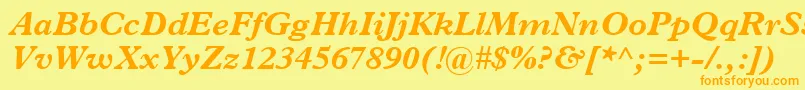 PlantinBoldItalic Font – Orange Fonts on Yellow Background
