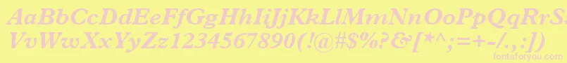 Police PlantinBoldItalic – polices roses sur fond jaune