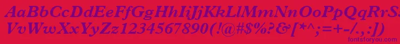 PlantinBoldItalic Font – Purple Fonts on Red Background