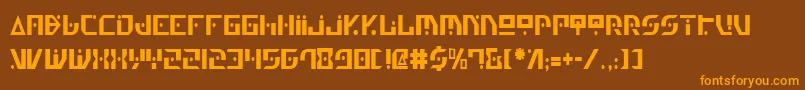 フォントGenv2c – オレンジ色の文字が茶色の背景にあります。