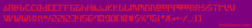 Czcionka Genv2c – czerwone czcionki na fioletowym tle
