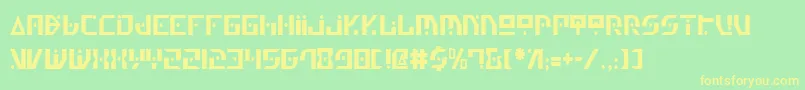 フォントGenv2c – 黄色の文字が緑の背景にあります