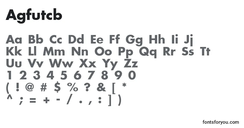 Czcionka Agfutcb – alfabet, cyfry, specjalne znaki