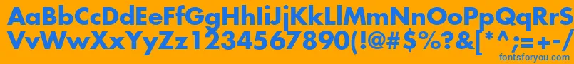 Agfutcb-Schriftart – Blaue Schriften auf orangefarbenem Hintergrund