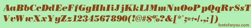 BostonblackItalic Font – Brown Fonts on Green Background