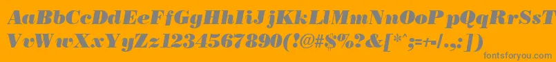 BostonblackItalic-Schriftart – Graue Schriften auf orangefarbenem Hintergrund
