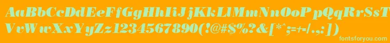 Police BostonblackItalic – polices vertes sur fond orange