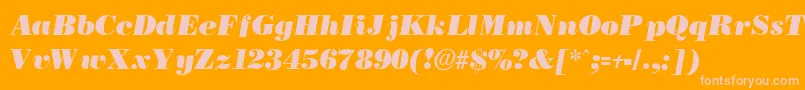 BostonblackItalic-Schriftart – Rosa Schriften auf orangefarbenem Hintergrund