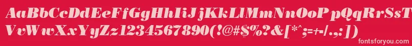 Fonte BostonblackItalic – fontes rosa em um fundo vermelho