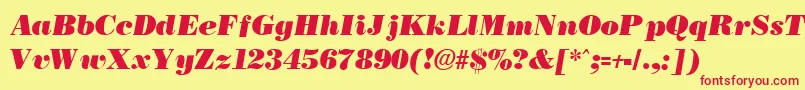 BostonblackItalic Font – Red Fonts on Yellow Background