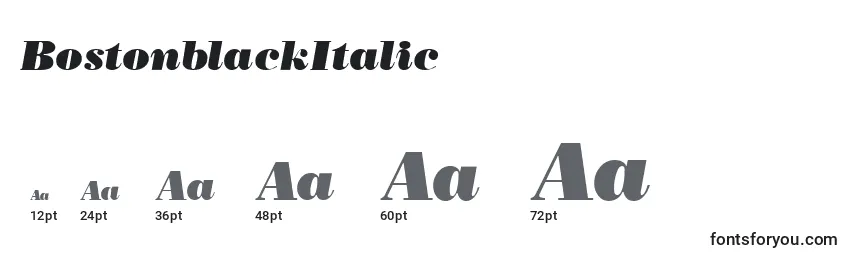 BostonblackItalic Font Sizes