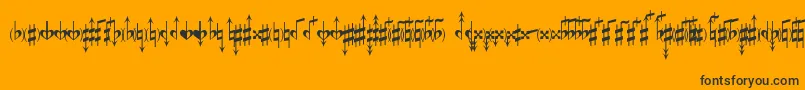 MicroAccidentalsMpBased-Schriftart – Schwarze Schriften auf orangefarbenem Hintergrund