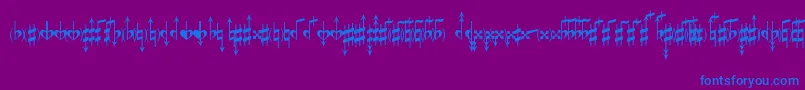 Шрифт MicroAccidentalsMpBased – синие шрифты на фиолетовом фоне