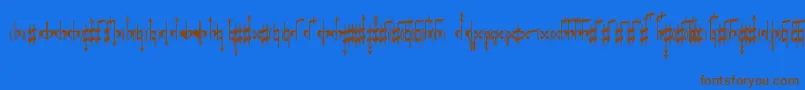 MicroAccidentalsMpBased Font – Brown Fonts on Blue Background
