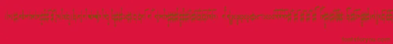 MicroAccidentalsMpBased-Schriftart – Braune Schriften auf rotem Hintergrund