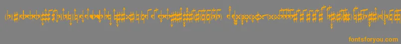 MicroAccidentalsMpBased Font – Orange Fonts on Gray Background