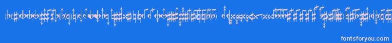 MicroAccidentalsMpBased Font – Pink Fonts on Blue Background