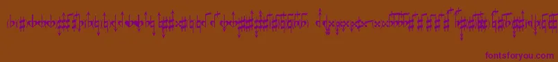 MicroAccidentalsMpBased Font – Purple Fonts on Brown Background