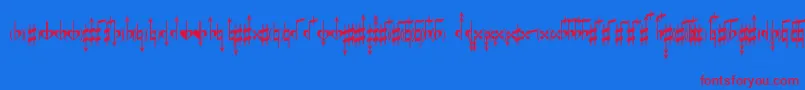 MicroAccidentalsMpBased Font – Red Fonts on Blue Background