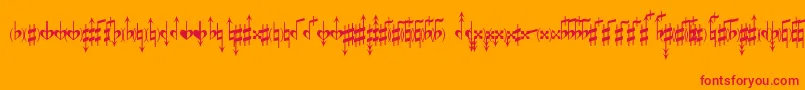 MicroAccidentalsMpBased Font – Red Fonts on Orange Background