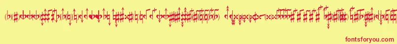 MicroAccidentalsMpBased Font – Red Fonts on Yellow Background