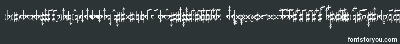 フォントMicroAccidentalsMpBased – 黒い背景に白い文字