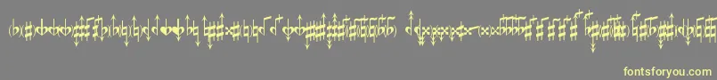 MicroAccidentalsMpBased Font – Yellow Fonts on Gray Background