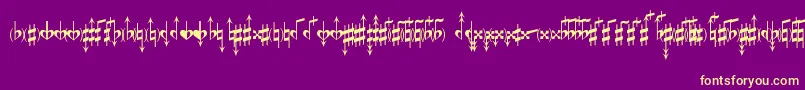 Шрифт MicroAccidentalsMpBased – жёлтые шрифты на фиолетовом фоне