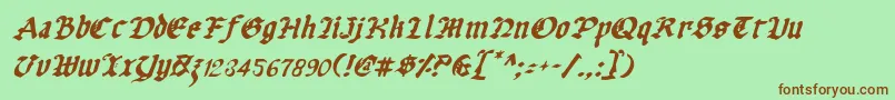 Uberv2i Font – Brown Fonts on Green Background