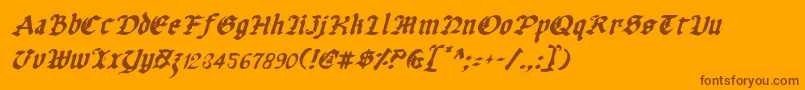 Uberv2i Font – Brown Fonts on Orange Background