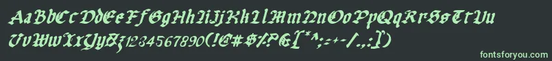Uberv2i-fontti – vihreät fontit mustalla taustalla