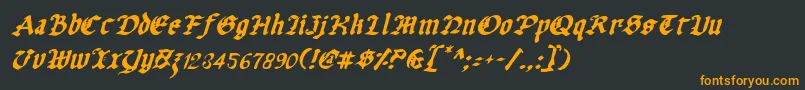 フォントUberv2i – 黒い背景にオレンジの文字