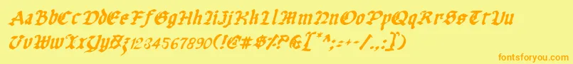 Uberv2i Font – Orange Fonts on Yellow Background