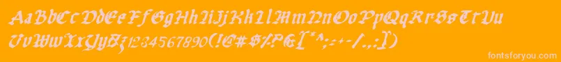 Uberv2i Font – Pink Fonts on Orange Background