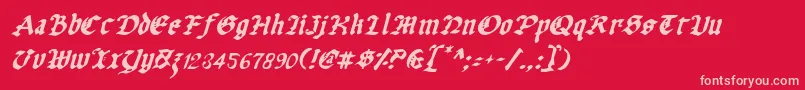 Uberv2i Font – Pink Fonts on Red Background