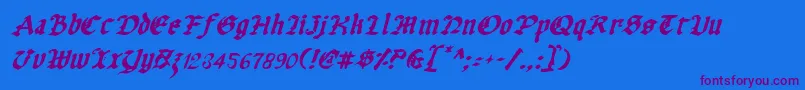 Uberv2i-Schriftart – Violette Schriften auf blauem Hintergrund