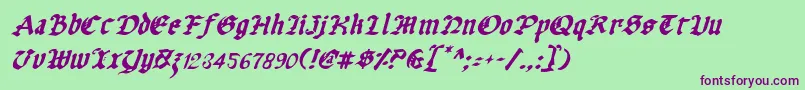 Uberv2i Font – Purple Fonts on Green Background