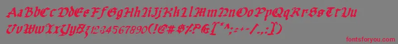 フォントUberv2i – 赤い文字の灰色の背景