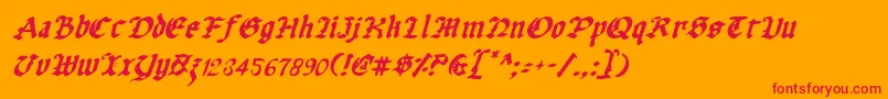 Uberv2i Font – Red Fonts on Orange Background