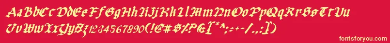 Uberv2i Font – Yellow Fonts on Red Background