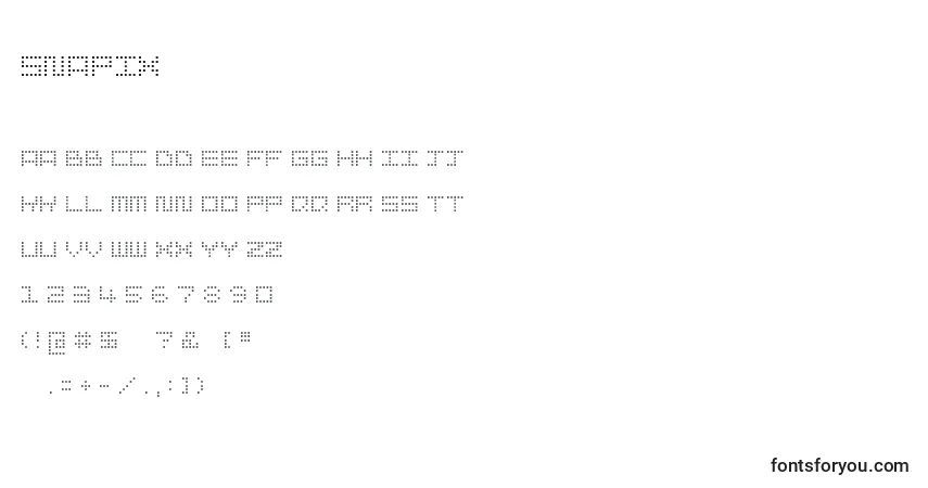 Schriftart Snapix – Alphabet, Zahlen, spezielle Symbole